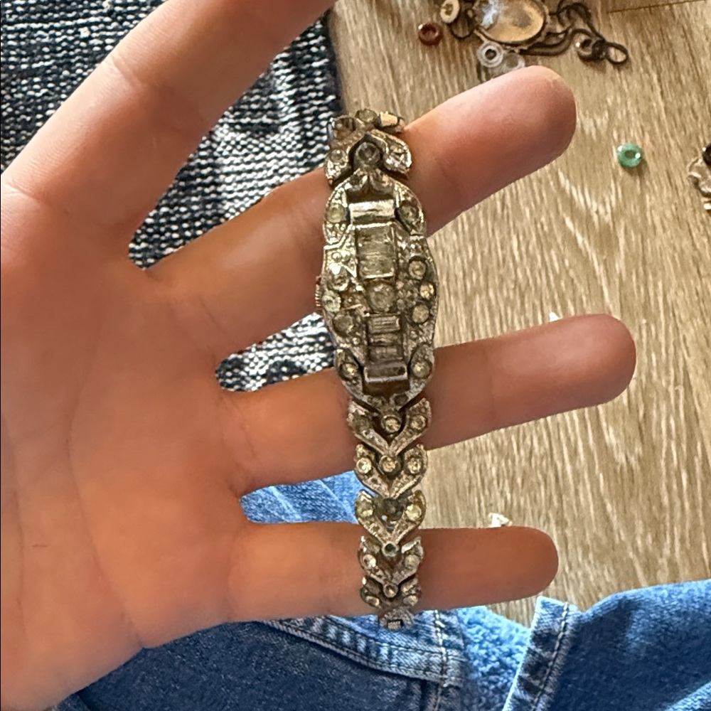 Elegant 1920s Deco Rhinestone Women's Wristwatch